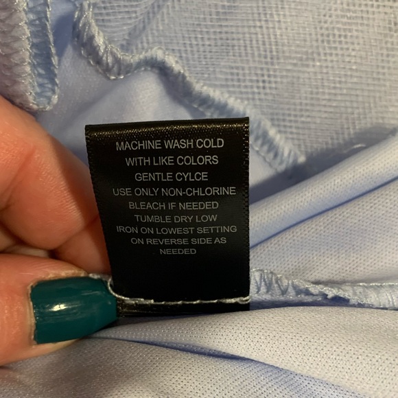 Trixxi Blue Floral Dress blue v neck with tulle women’s size 3 y2k delicate - Picture 5 of 10